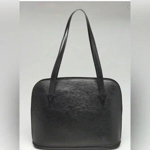 Louis Vuitton Black Leather Tote Bag